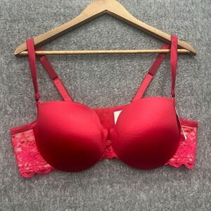 Cacique‎ Lane Bryant Smooth Demi Bra 44B Convertible Red Lace